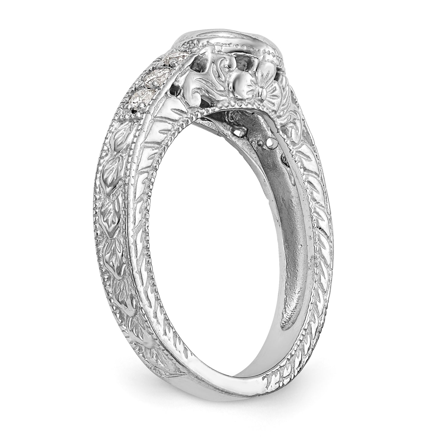 14K White Gold Simulated Diamond Engagement Ring