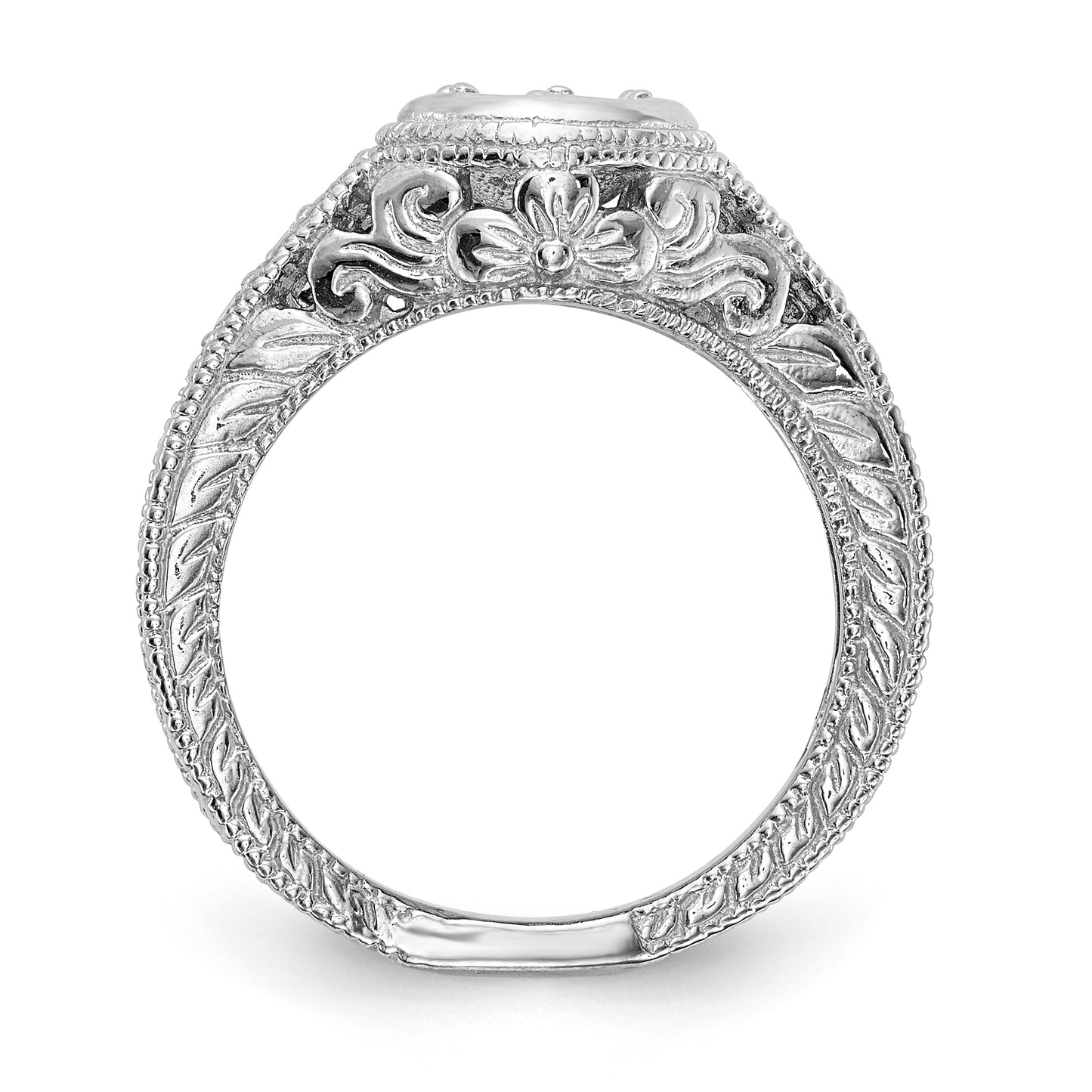 14K White Gold Simulated Diamond Engagement Ring