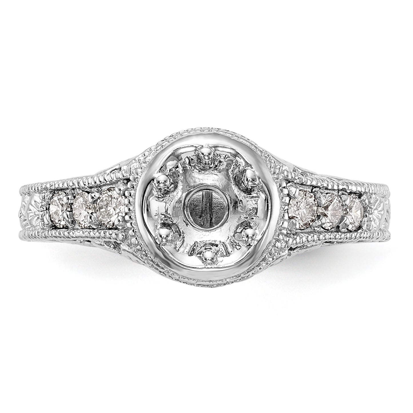 14K White Gold Simulated Diamond Engagement Ring