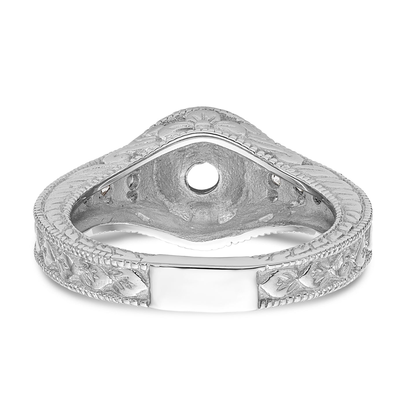 14K White Gold Simulated Diamond Engagement Ring