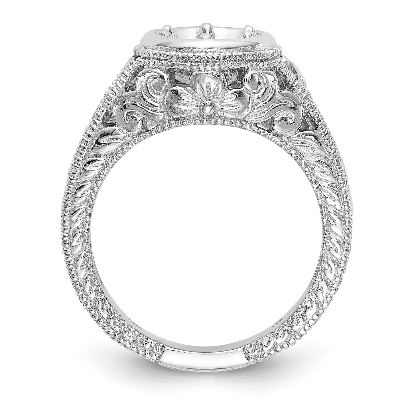 14K White Gold Simulated Diamond Engagement Ring