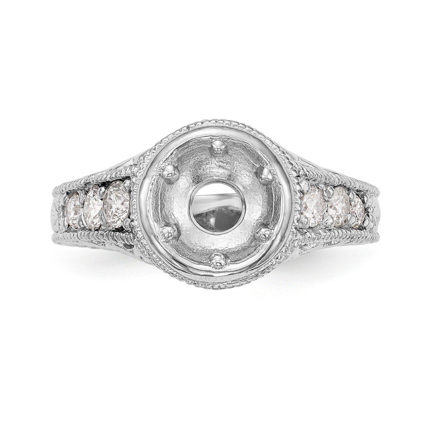 14K White Gold Simulated Diamond Engagement Ring