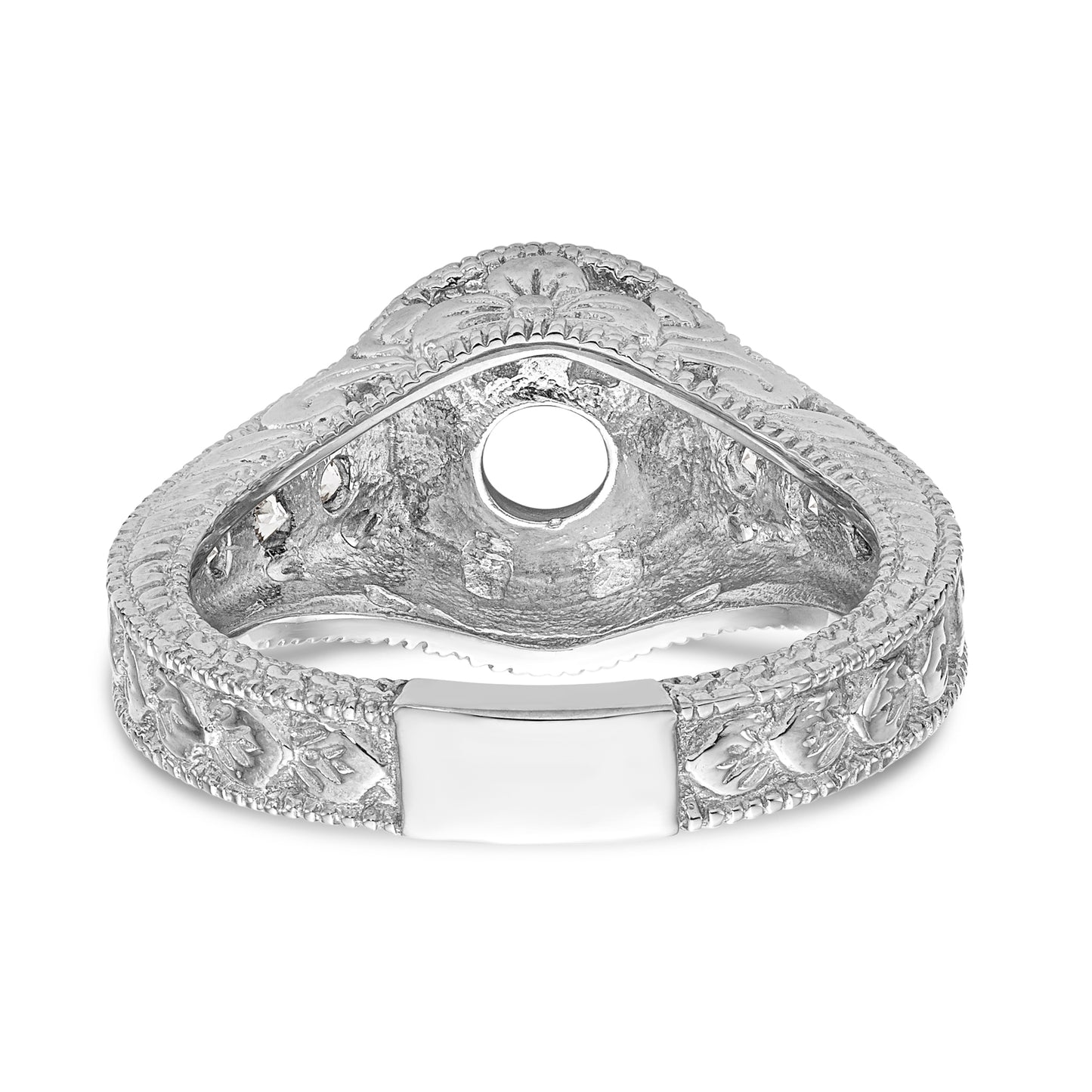 14K White Gold Simulated Diamond Engagement Ring