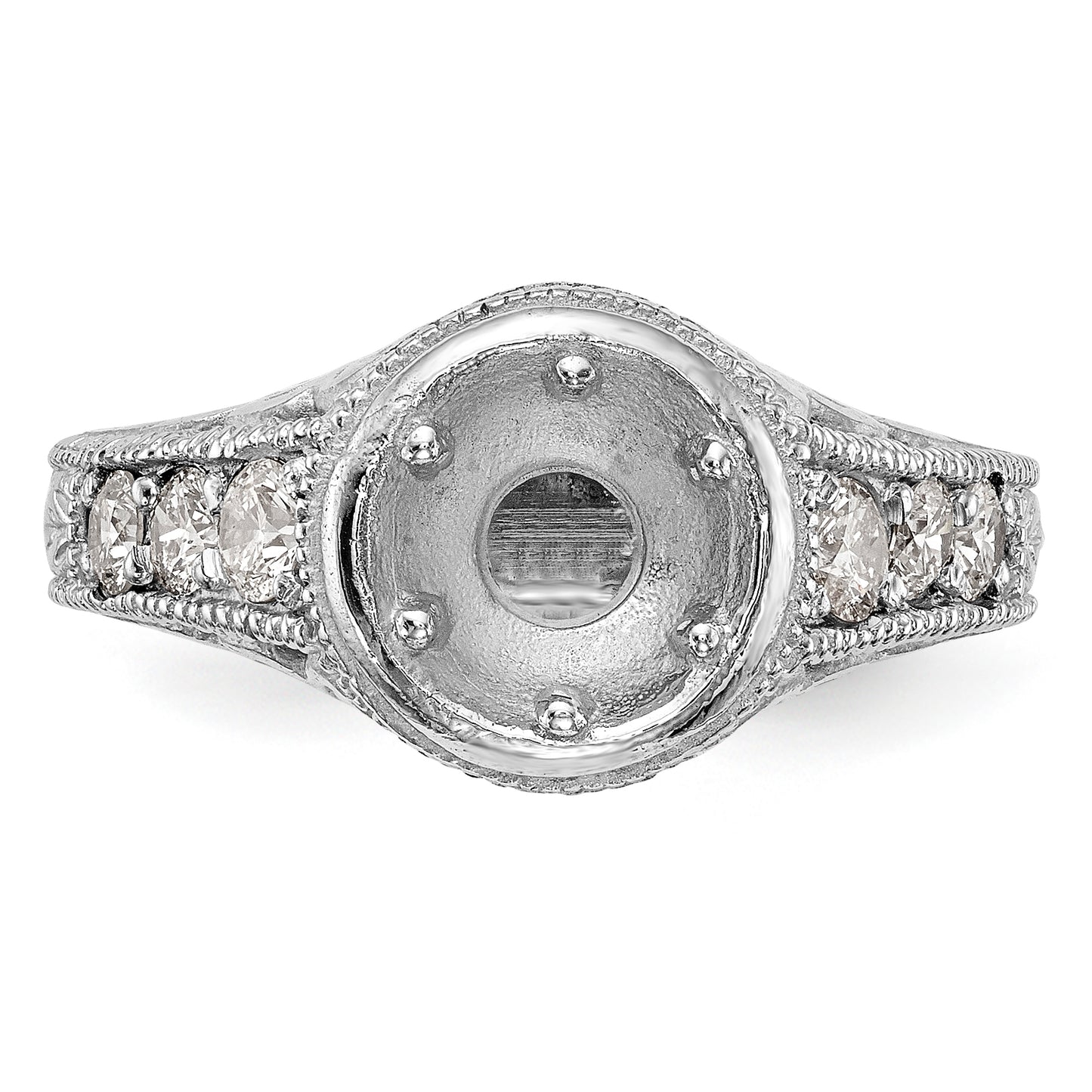 14K White Gold Simulated Diamond Engagement Ring