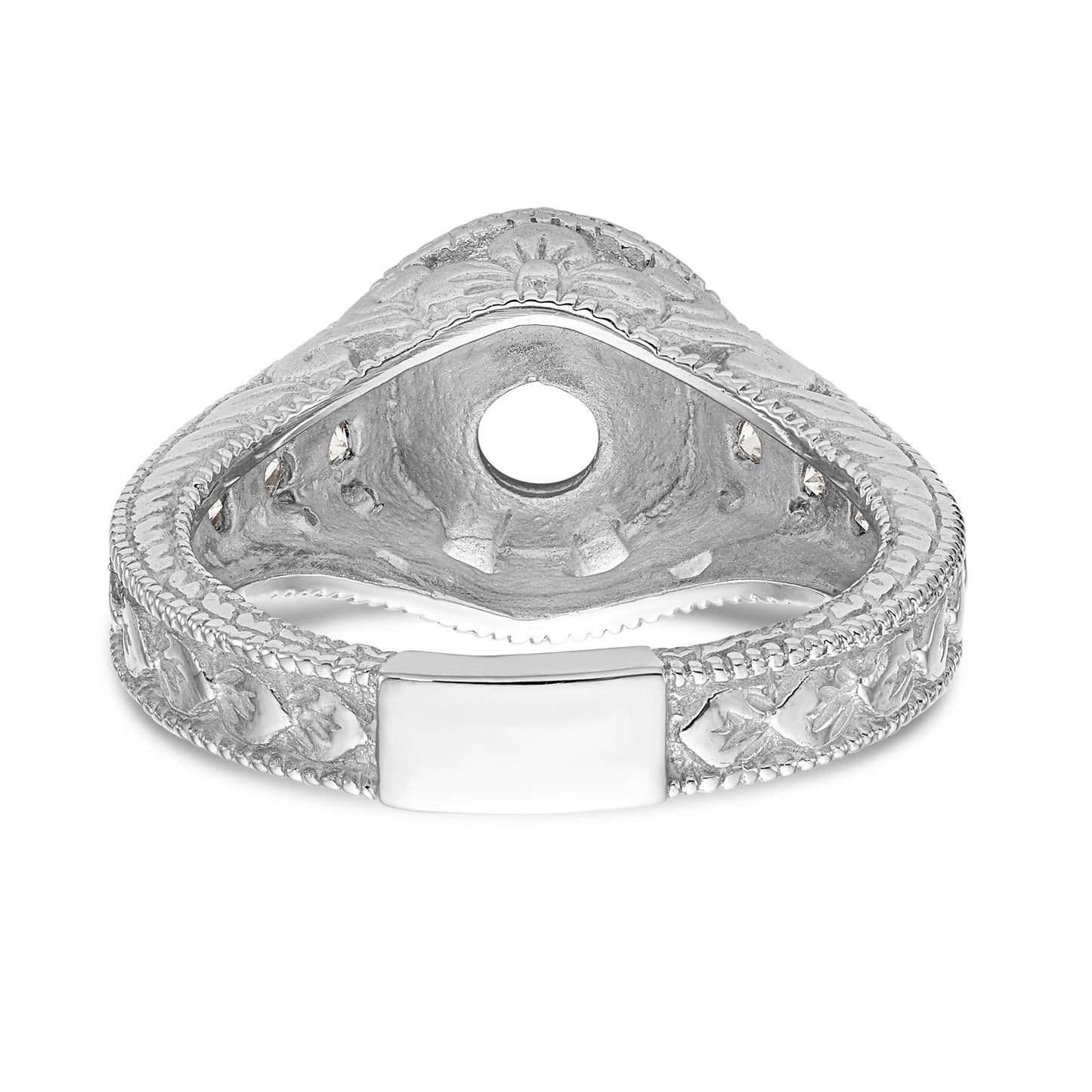 14K White Gold Simulated Diamond Engagement Ring
