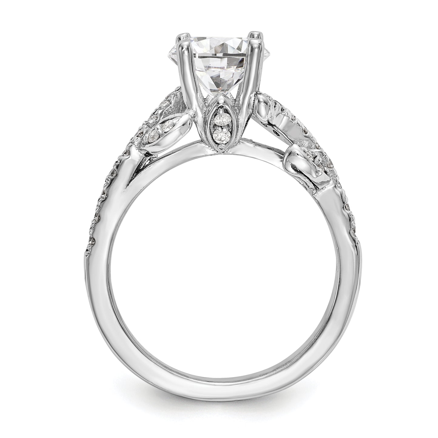 14K White Gold Simulated Diamond Engagement Ring
