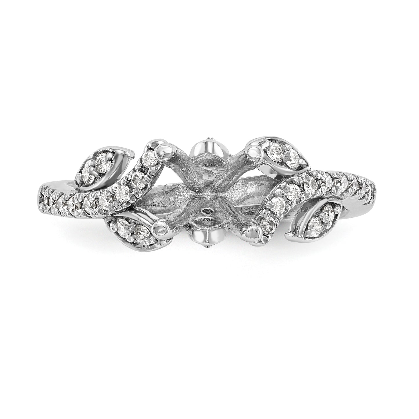 14K White Gold Simulated Diamond Engagement Ring