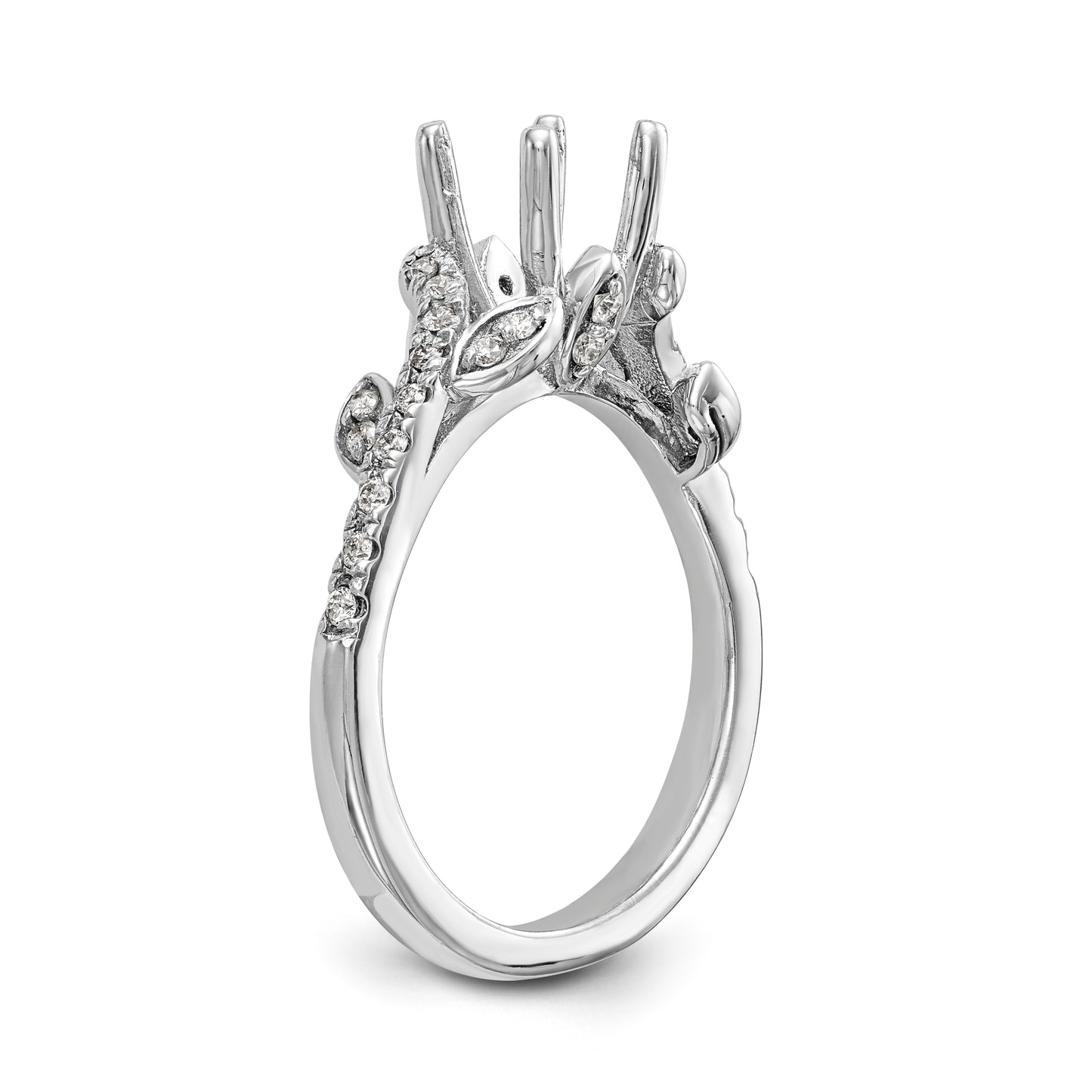 14K White Gold Simulated Diamond Engagement Ring