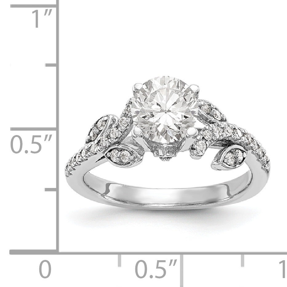 14K White Gold Simulated Diamond Engagement Ring