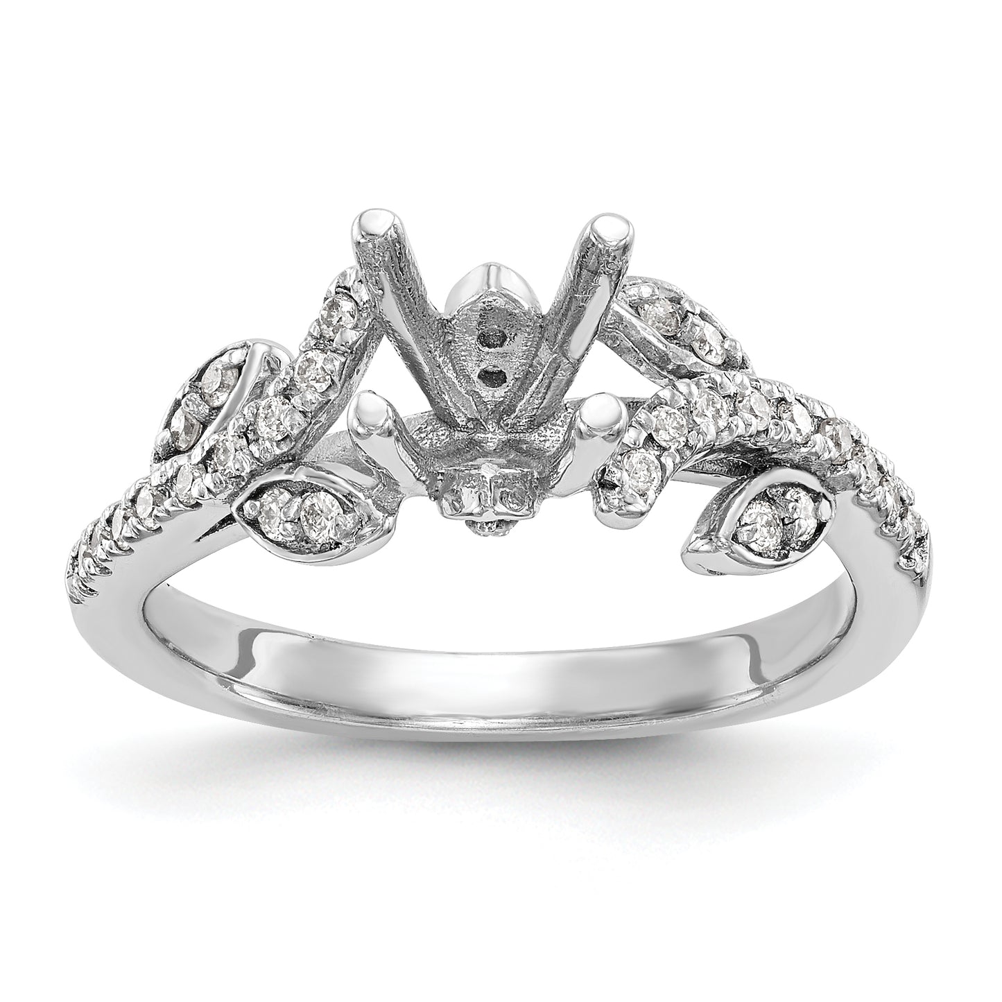 14K White Gold Simulated Diamond Engagement Ring