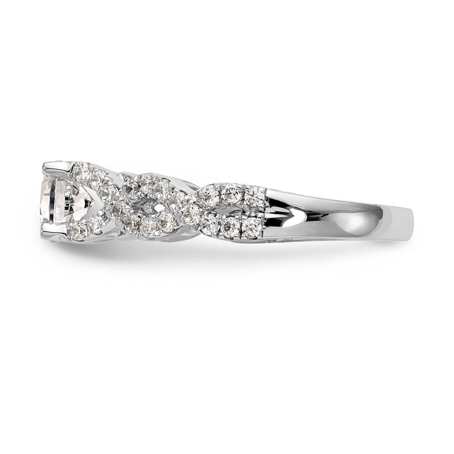 14K White Gold Simulated Diamond Engagement Ring
