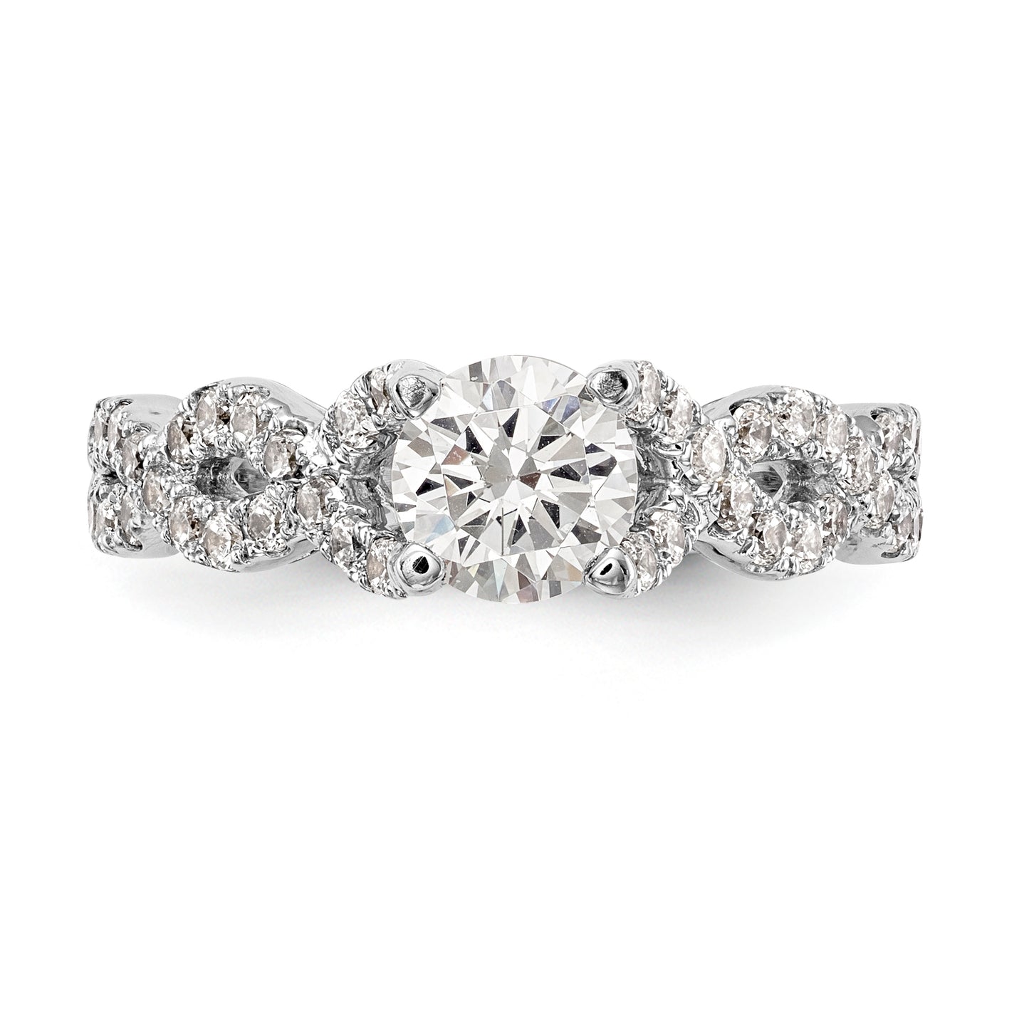 14K White Gold Simulated Diamond Engagement Ring