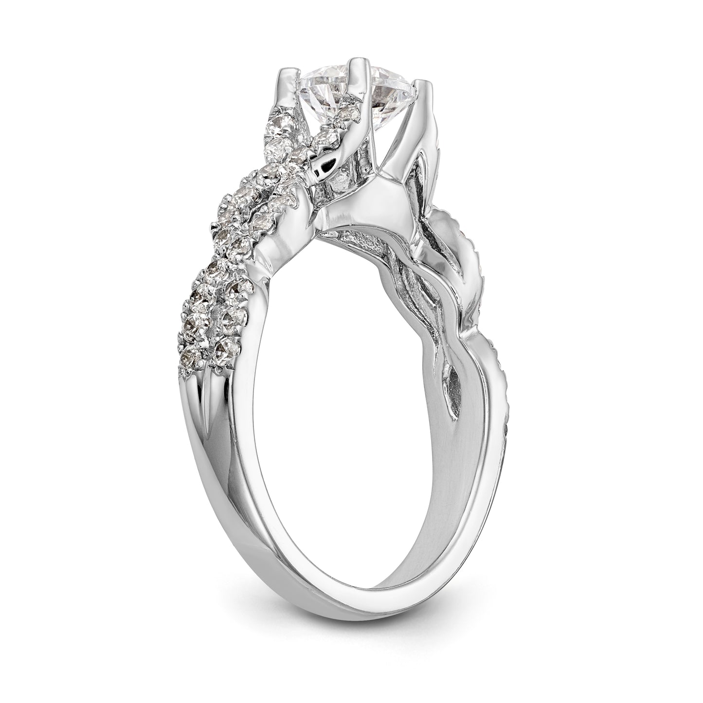 14K White Gold Simulated Diamond Engagement Ring
