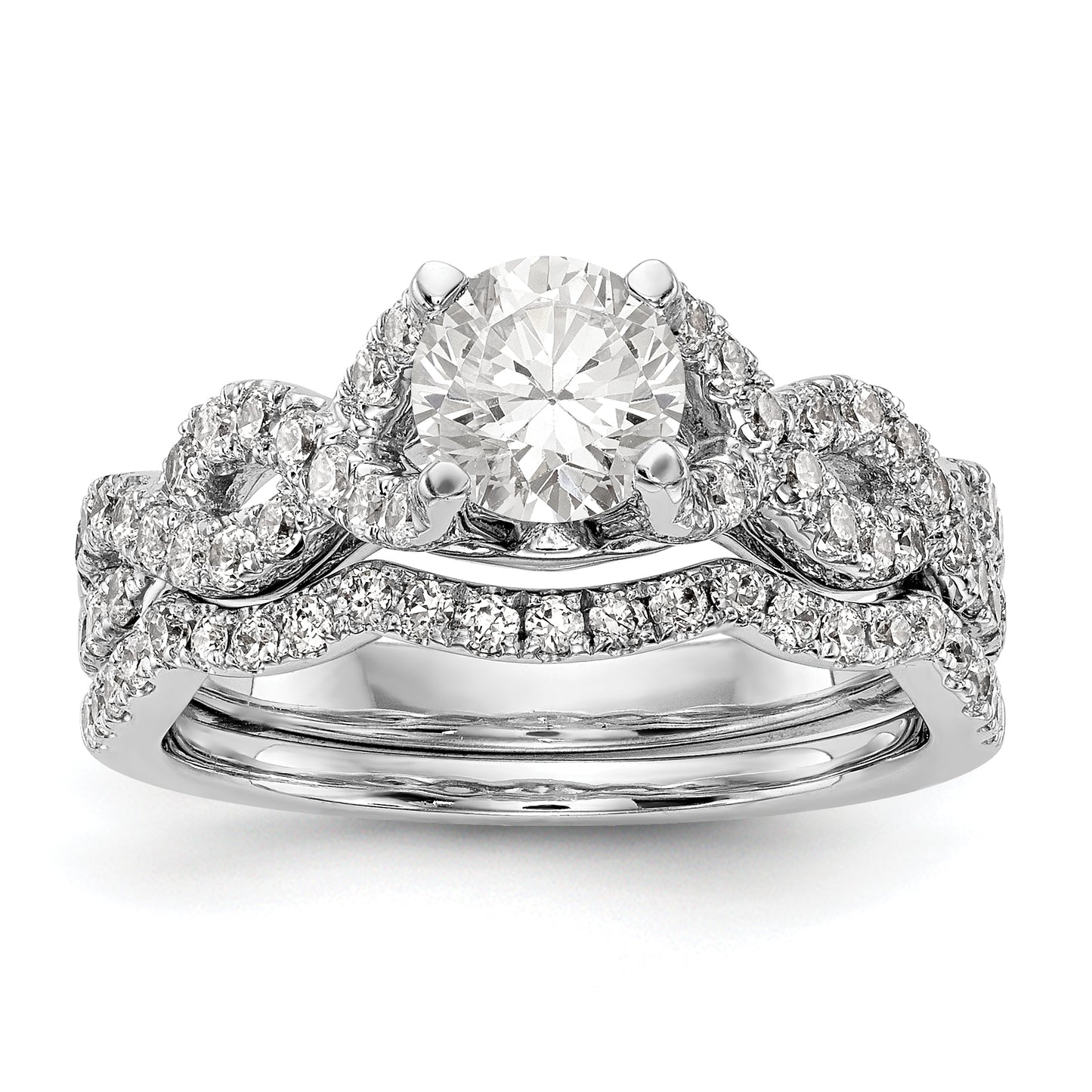 14K White Gold Simulated Diamond Engagement Ring