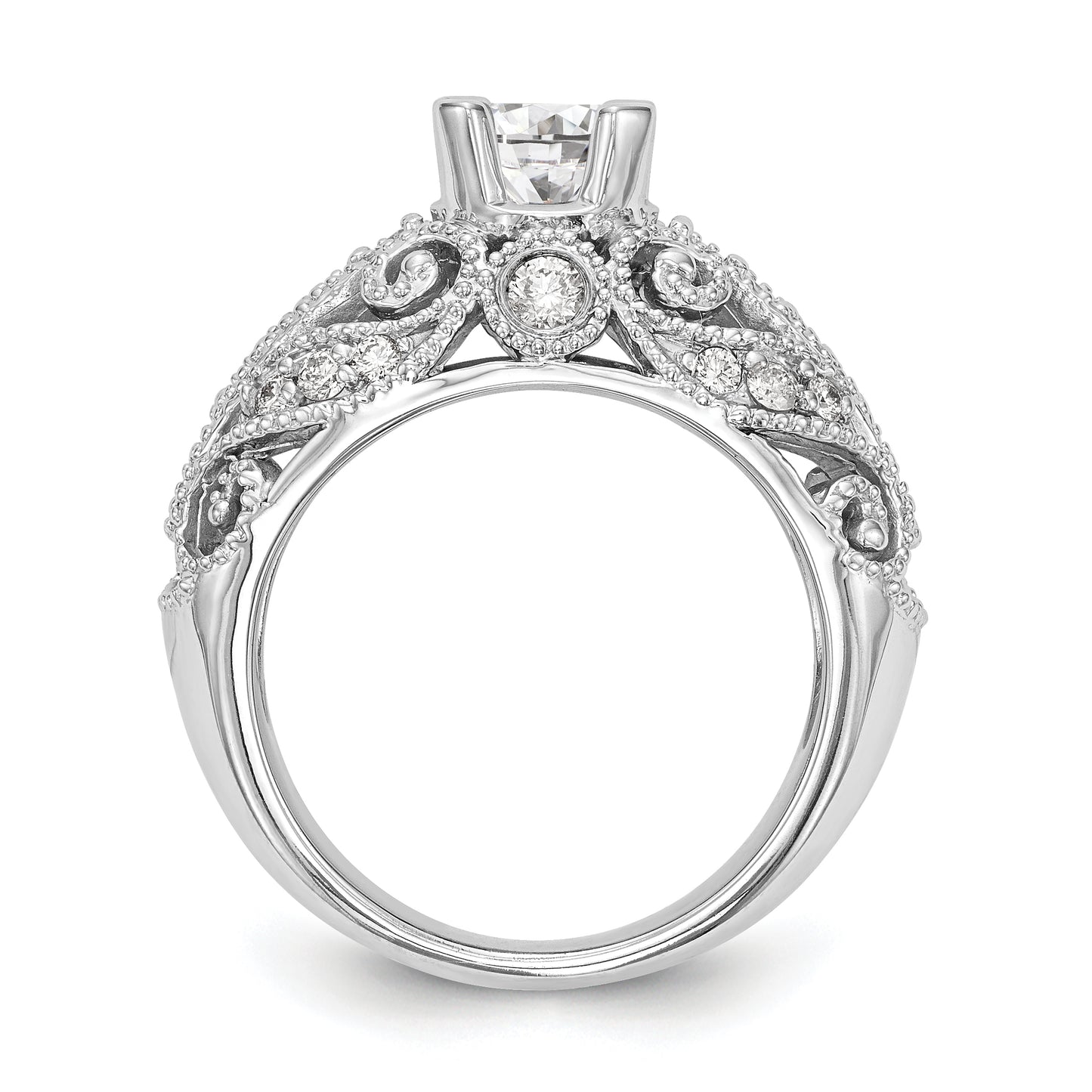 14K White Gold Simulated Diamond Engagement Ring