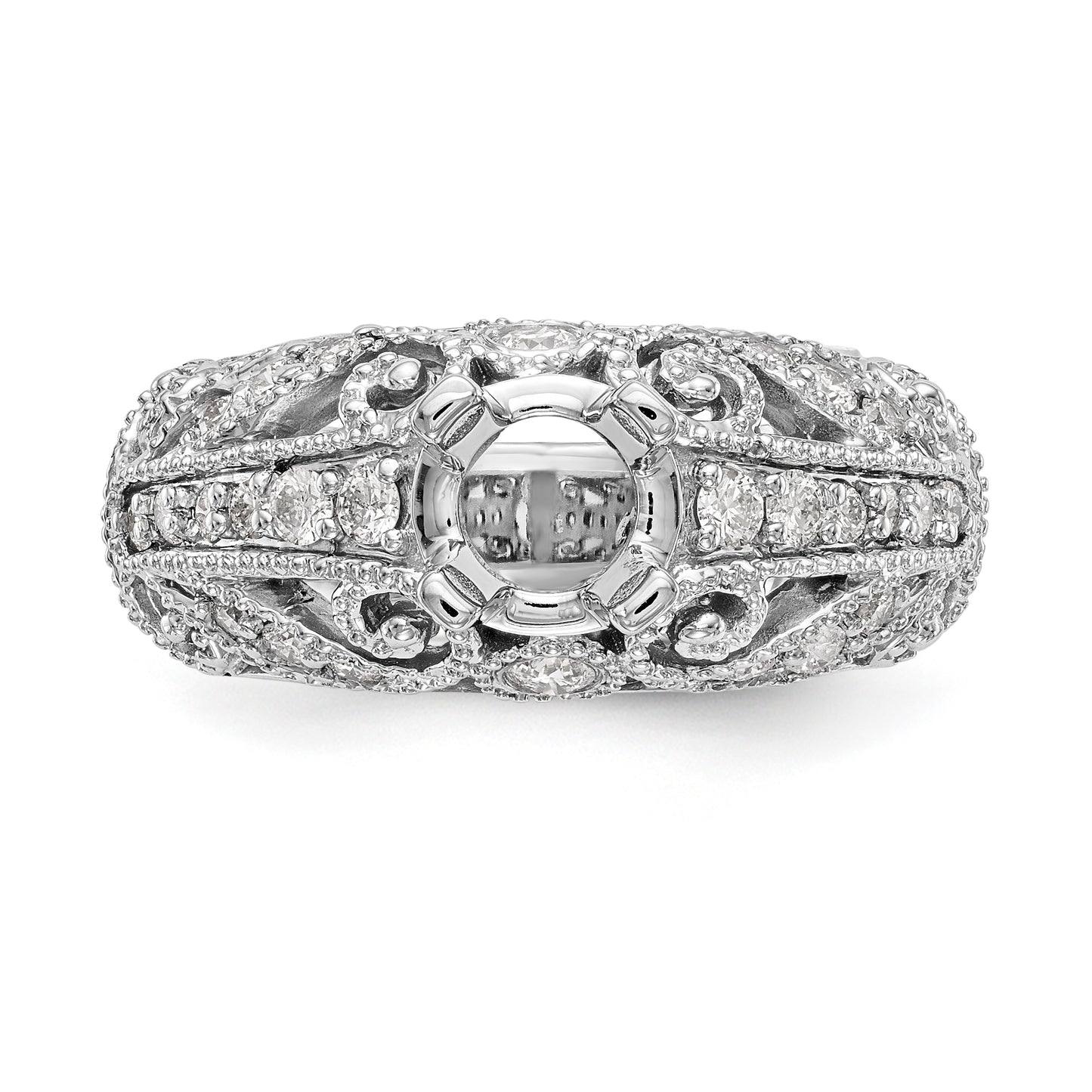 14K White Gold Simulated Diamond Engagement Ring