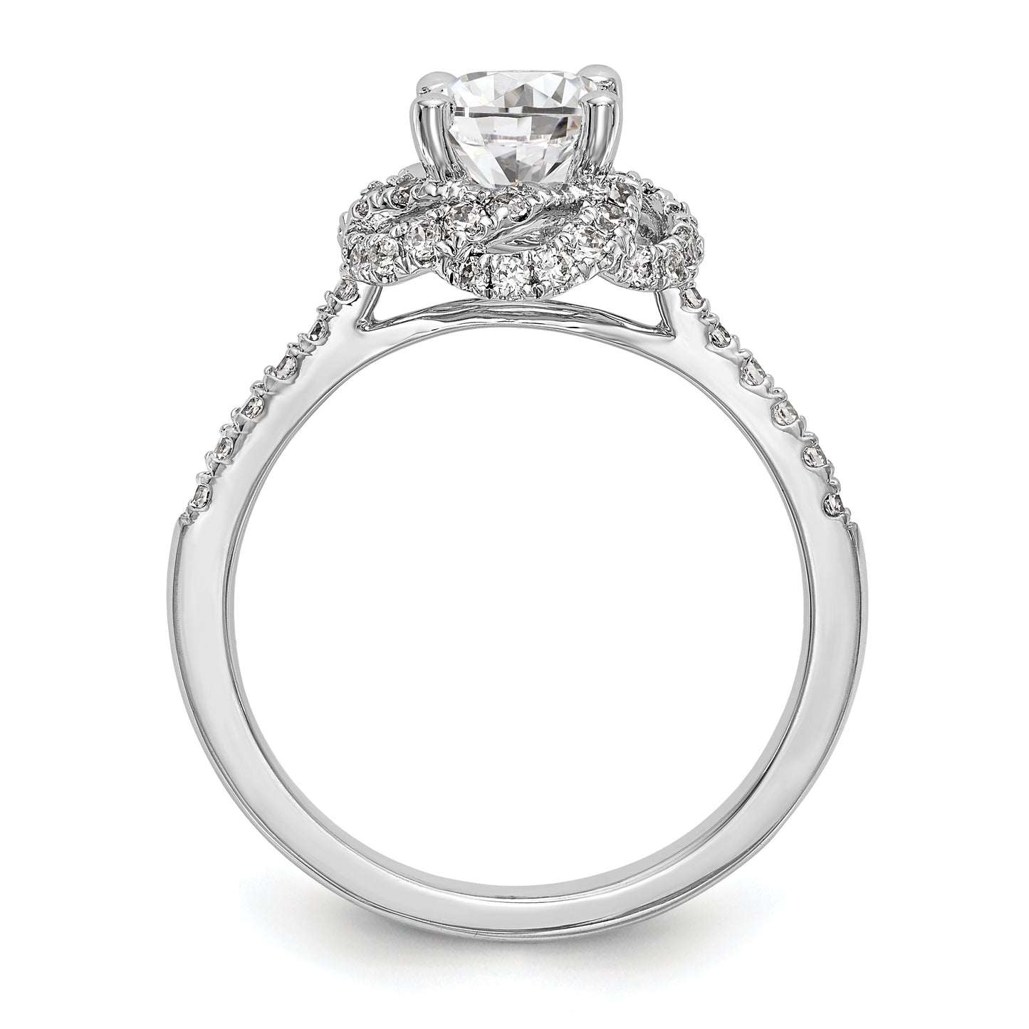 14K White Gold Simulated Diamond Engagement Ring