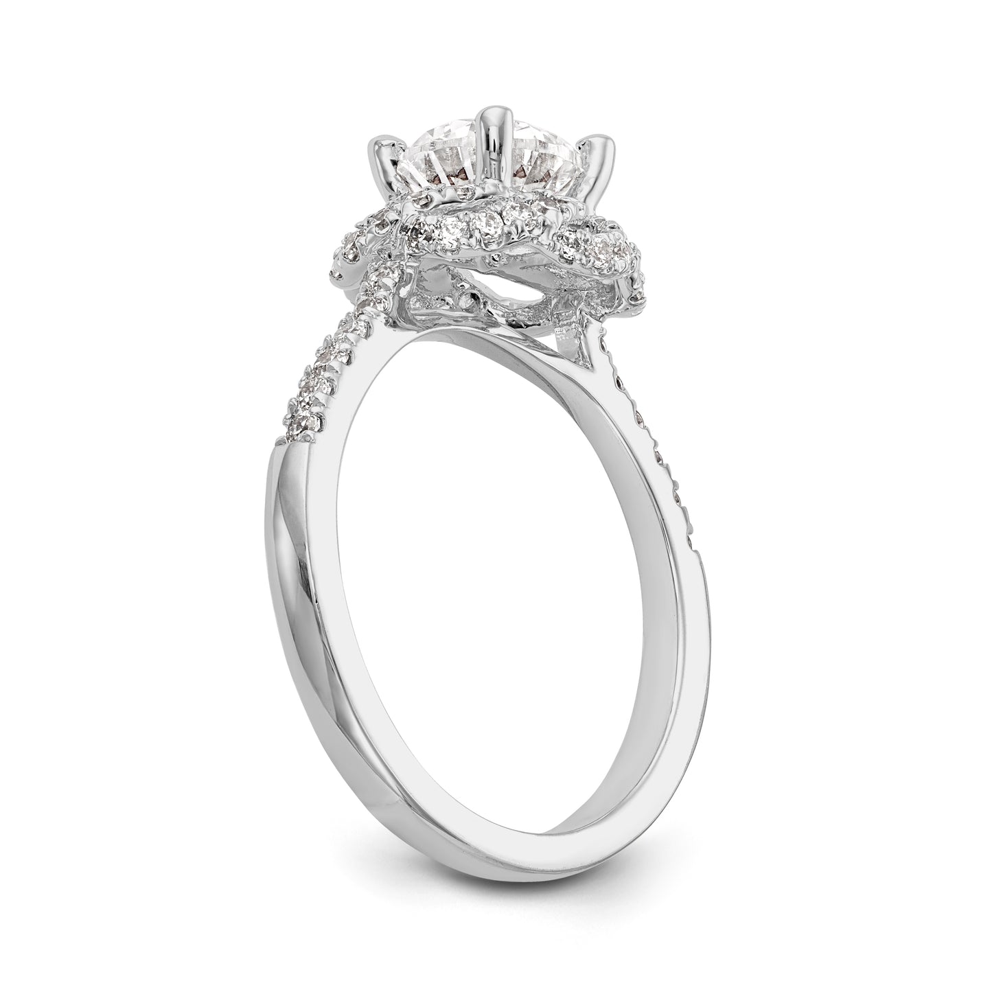 14K White Gold Simulated Diamond Engagement Ring
