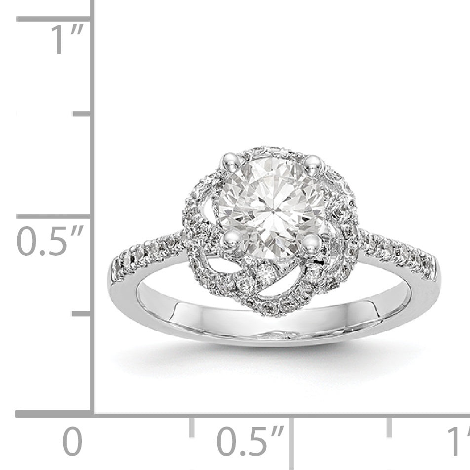 14K White Gold Simulated Diamond Engagement Ring
