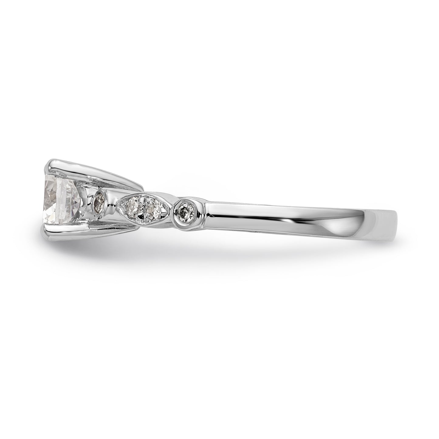 14K White Gold Simulated Diamond Engagement Ring