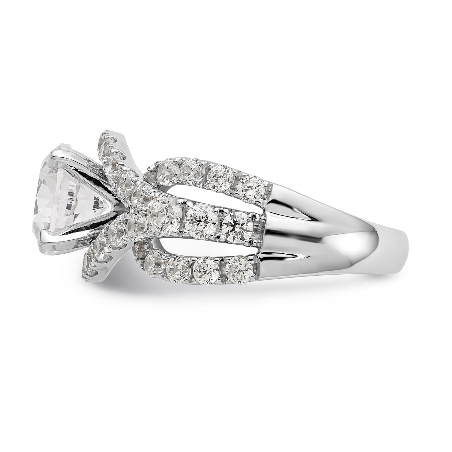 14K White Gold Simulated Diamond Engagement Ring