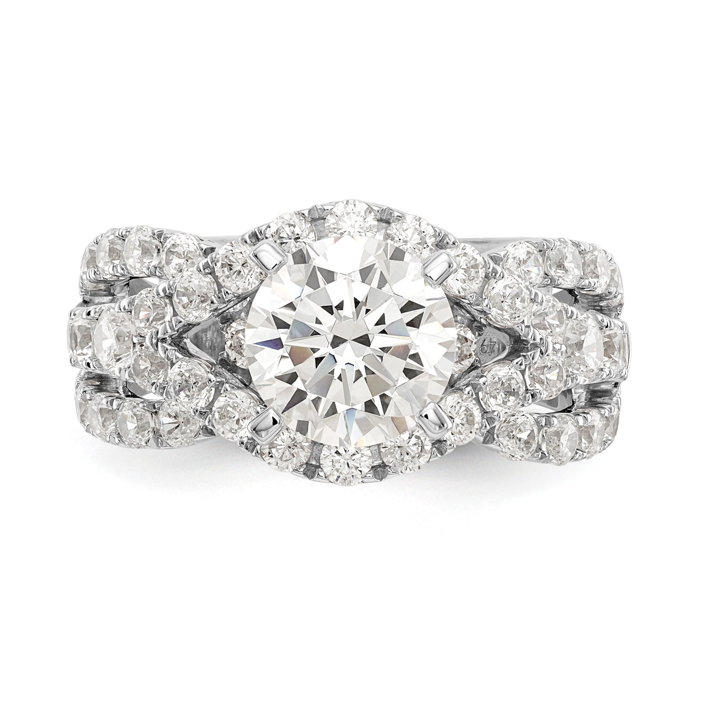 14K White Gold Simulated Diamond Engagement Ring