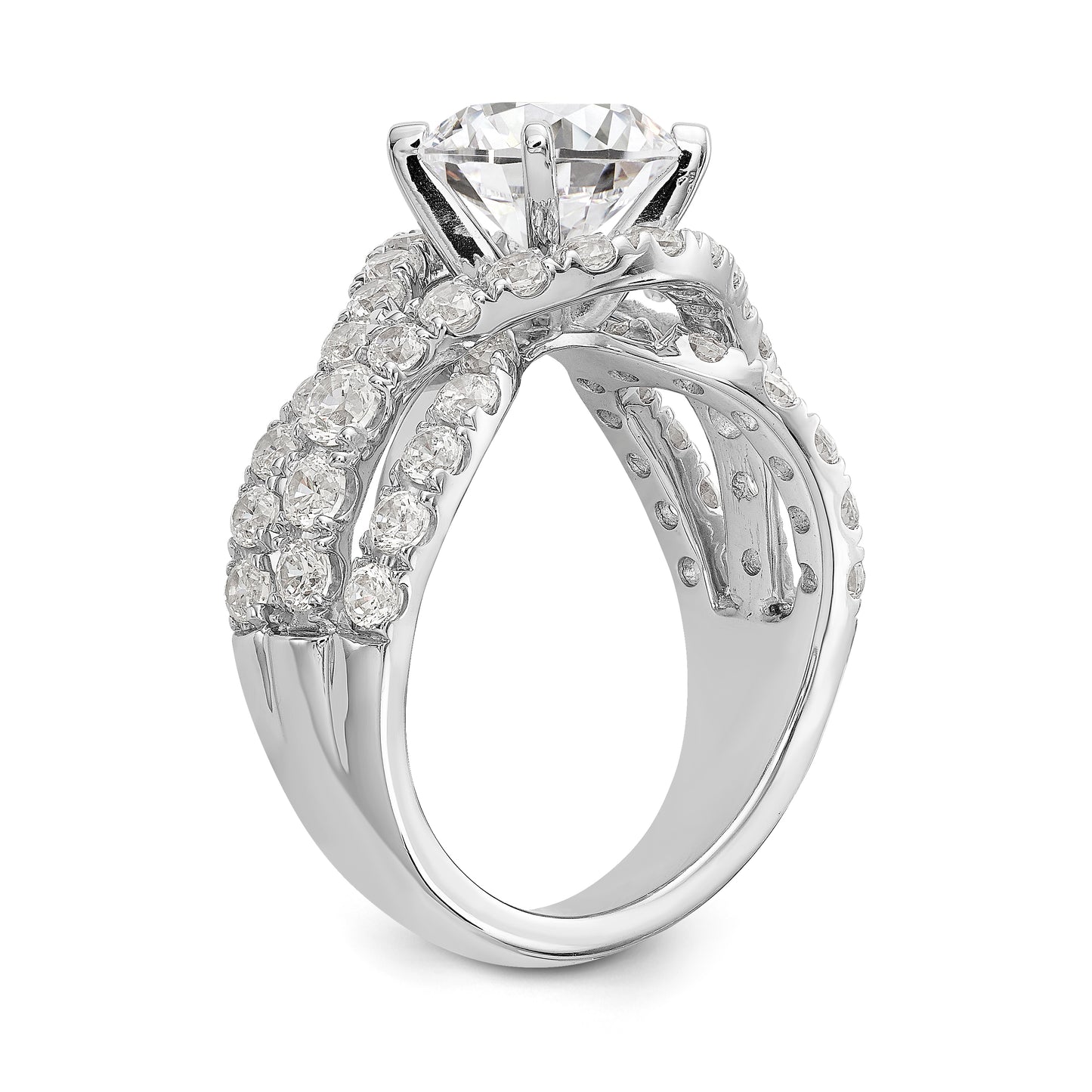 14K White Gold Simulated Diamond Engagement Ring