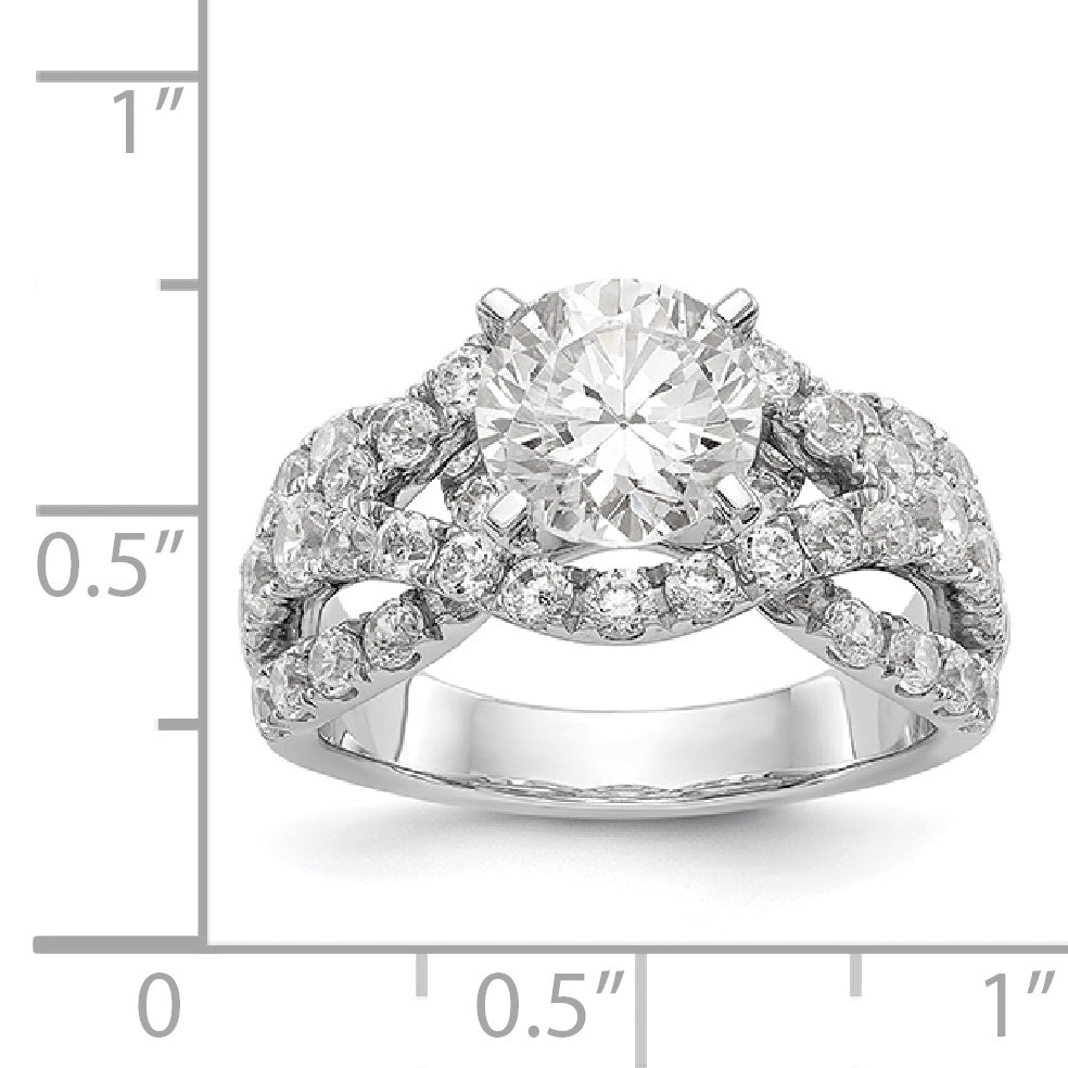 14K White Gold Simulated Diamond Engagement Ring