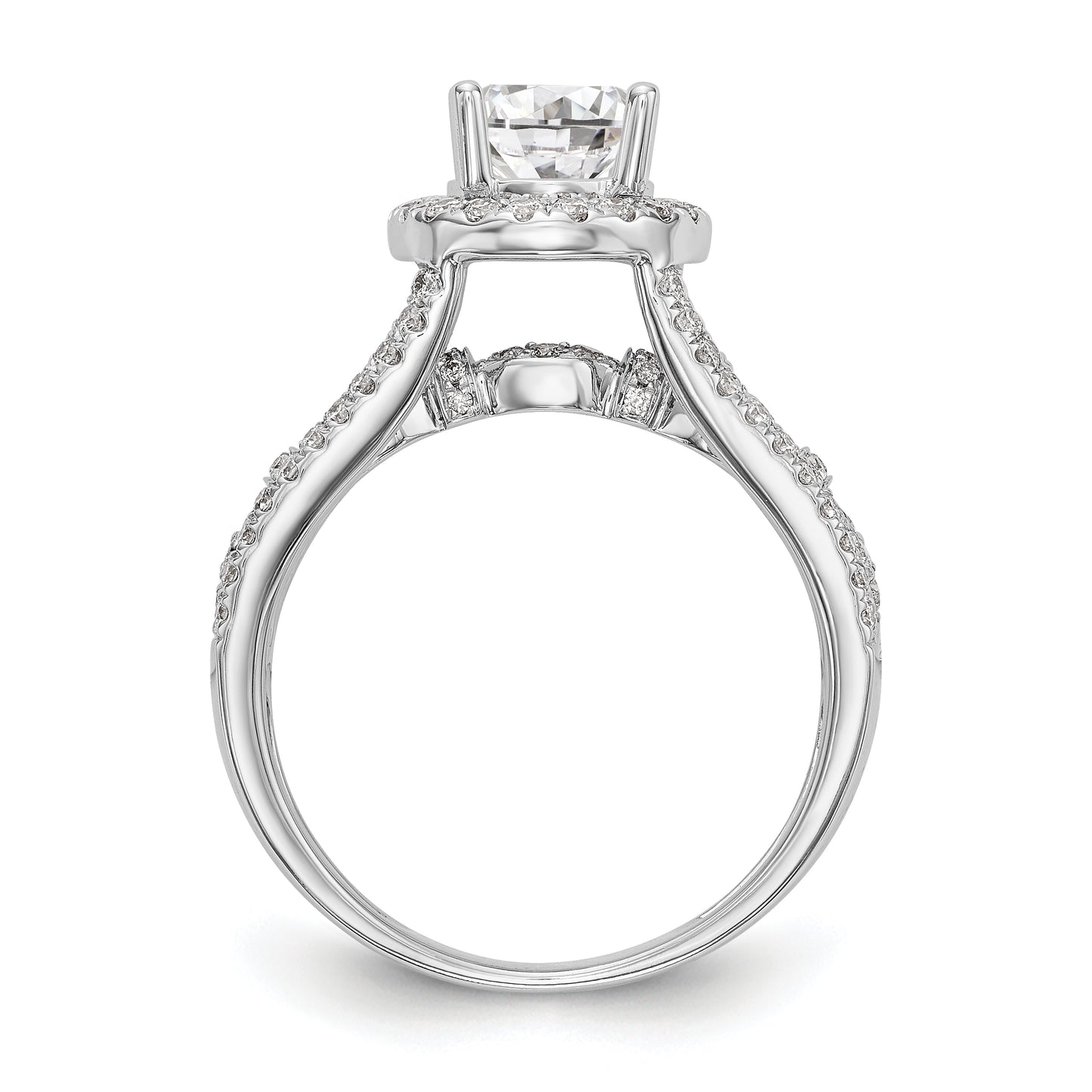 14K White Gold Simulated Diamond Engagement Ring