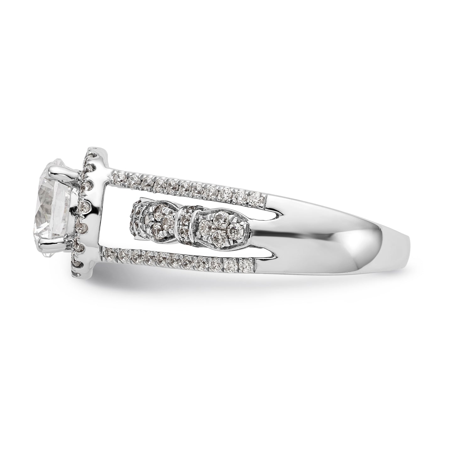 14K White Gold Simulated Diamond Engagement Ring