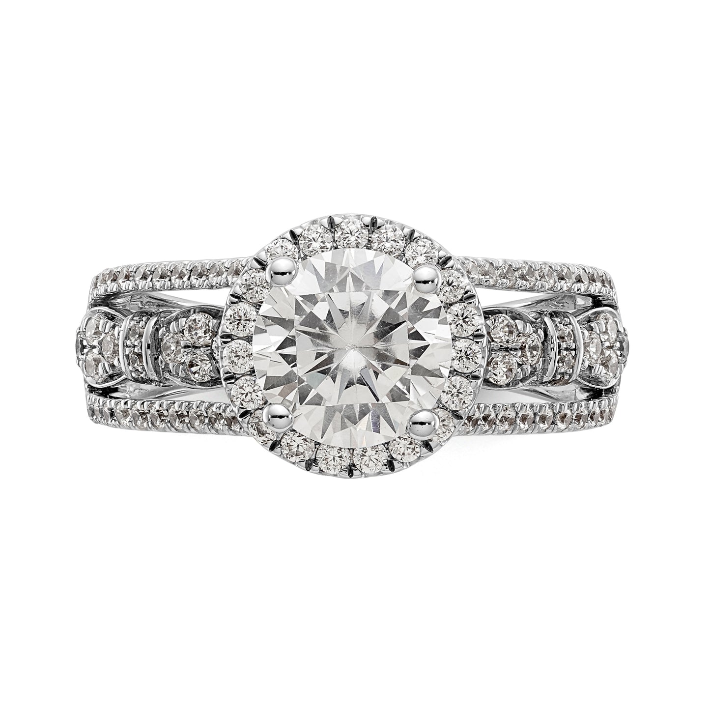 14K White Gold Simulated Diamond Engagement Ring