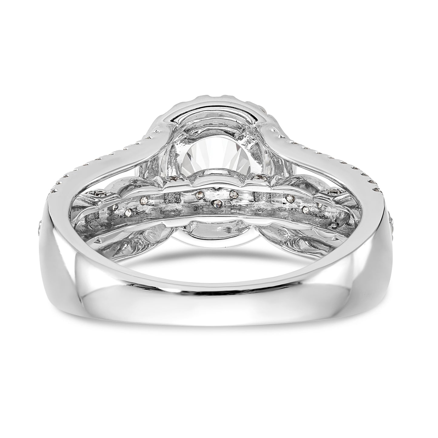 14K White Gold Simulated Diamond Engagement Ring