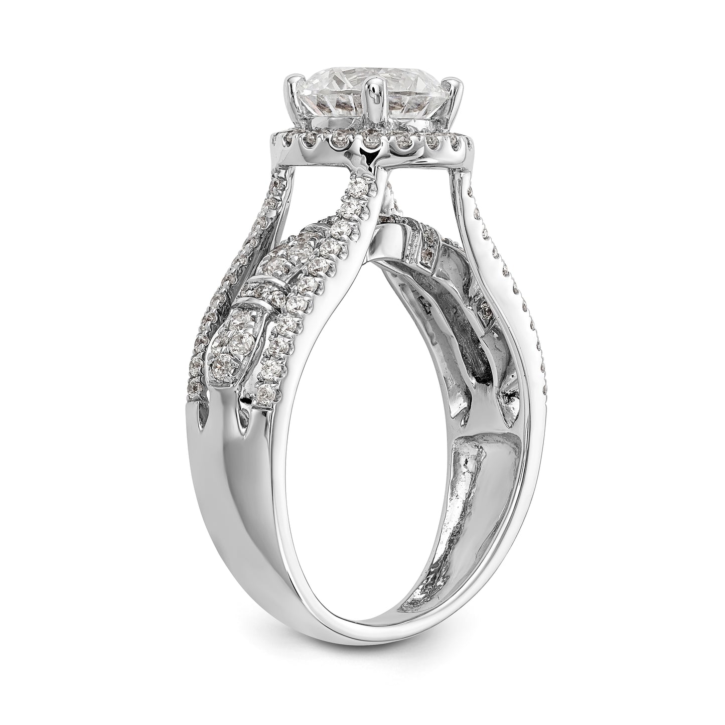 14K White Gold Simulated Diamond Engagement Ring