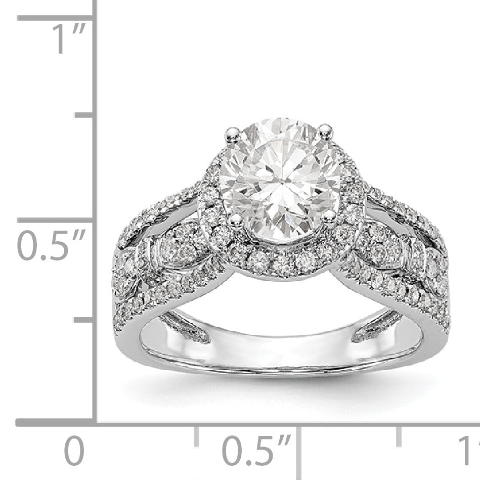 14K White Gold Simulated Diamond Engagement Ring