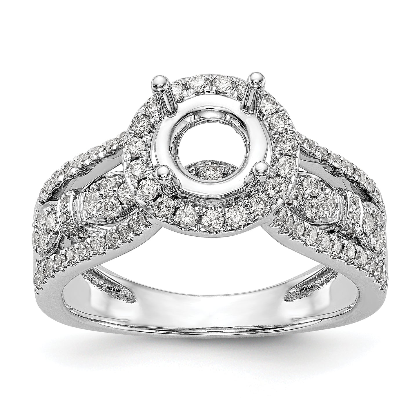 14K White Gold Simulated Diamond Engagement Ring
