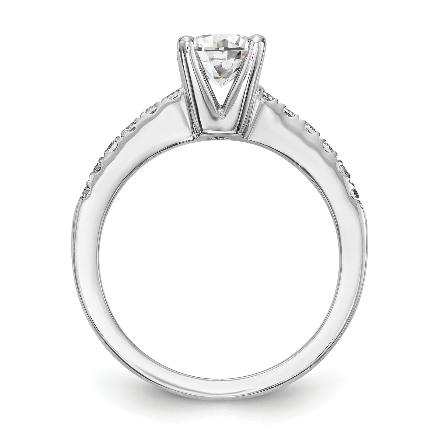 14K White Gold Simulated Diamond Engagement Ring