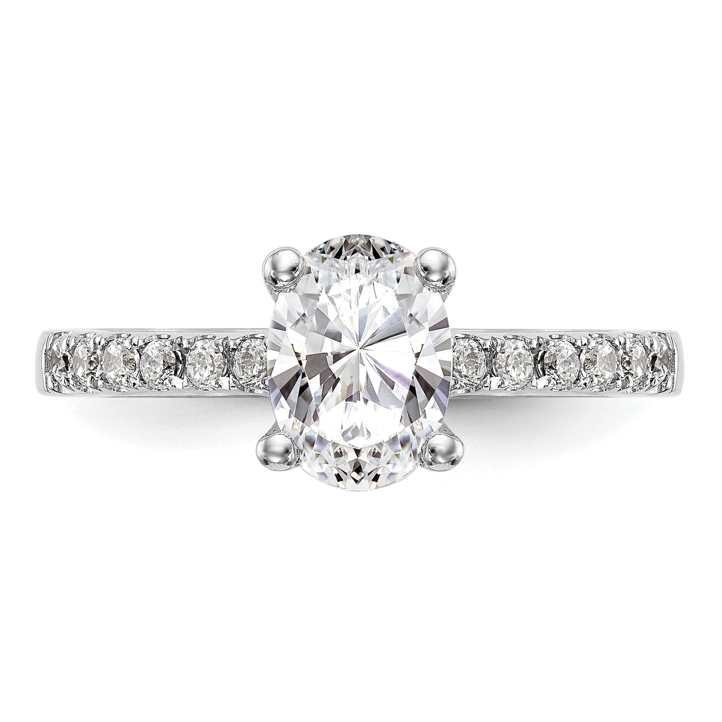 14K White Gold Simulated Diamond Engagement Ring