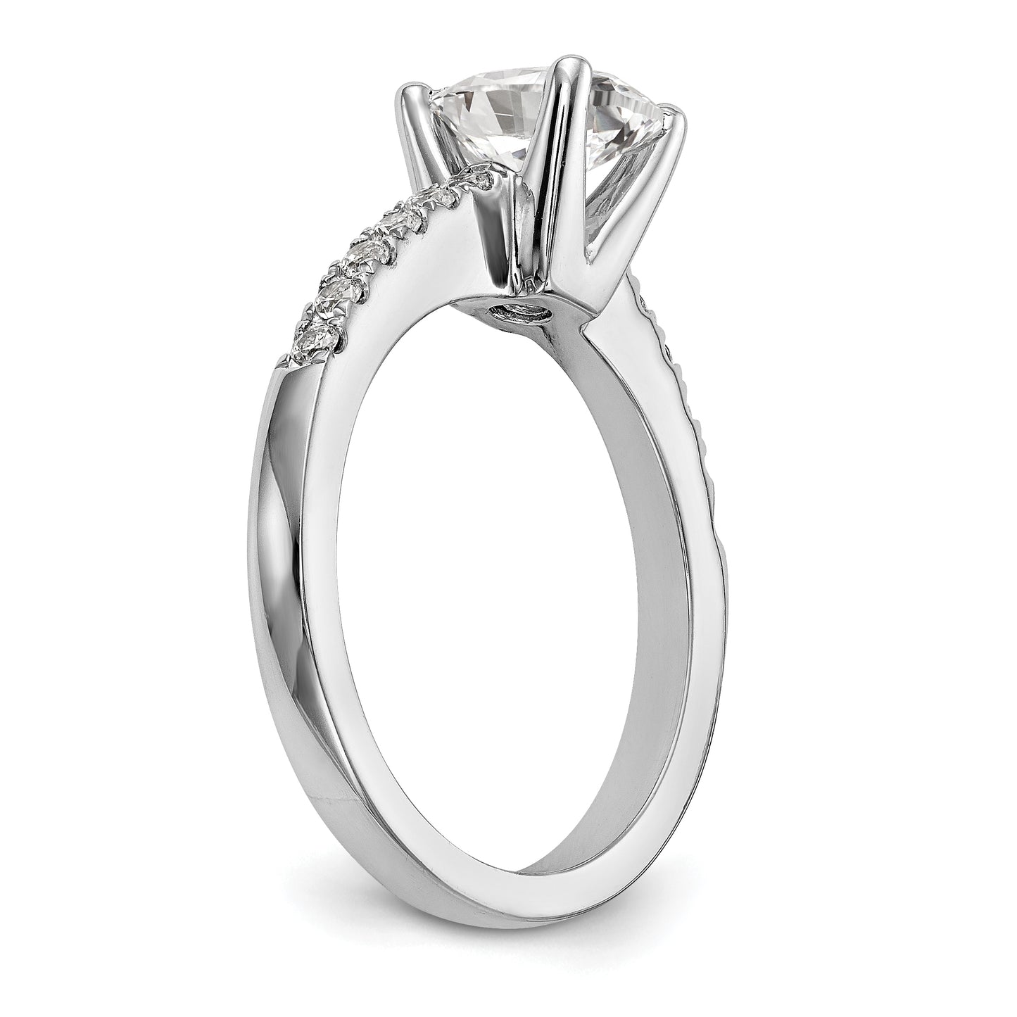 14K White Gold Simulated Diamond Engagement Ring