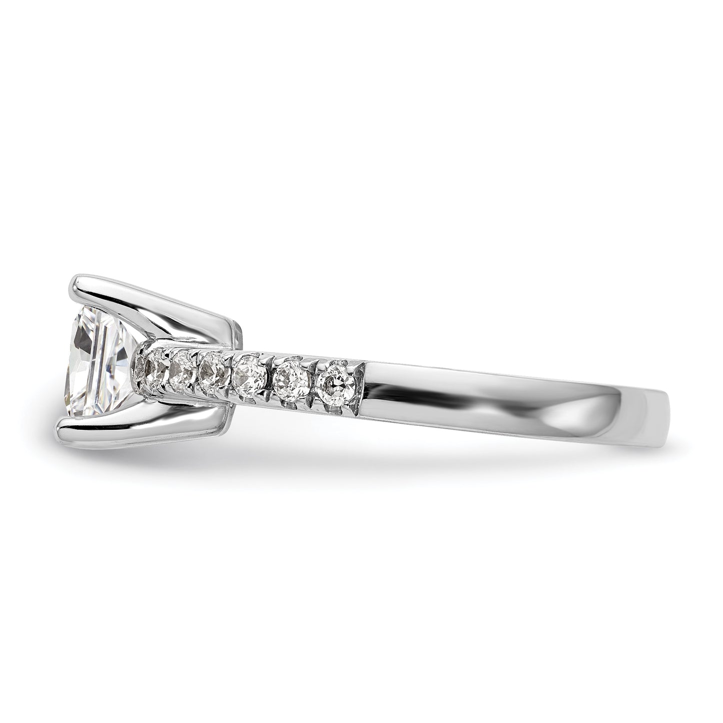 14K White Gold Simulated Diamond Engagement Ring