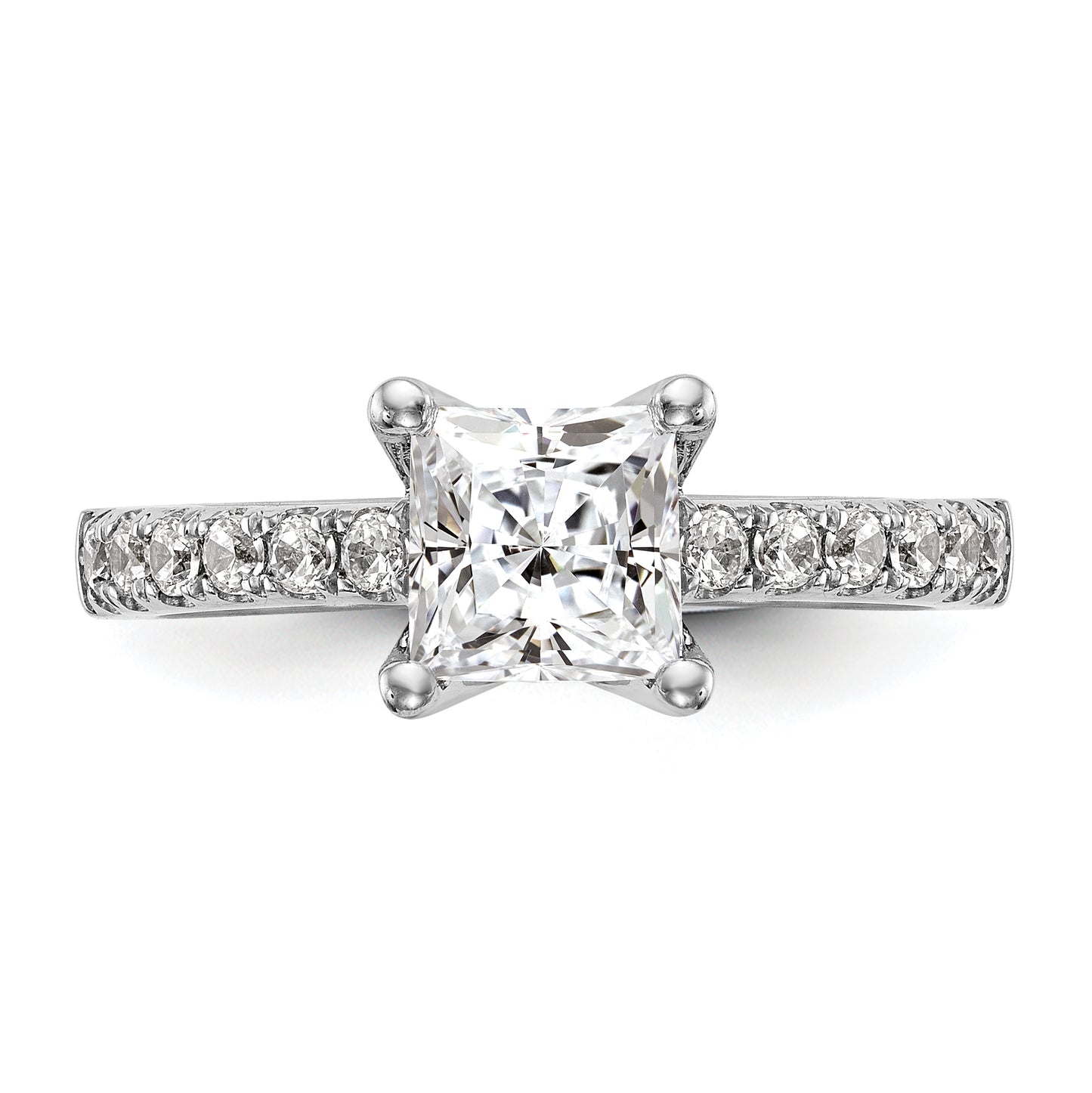 14K White Gold Simulated Diamond Engagement Ring