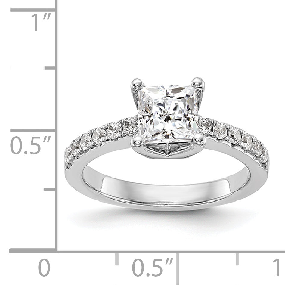 14K White Gold Simulated Diamond Engagement Ring