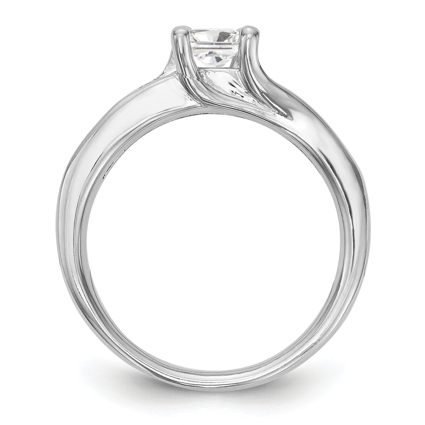 14K White Gold Simulated Diamond Engagement Ring