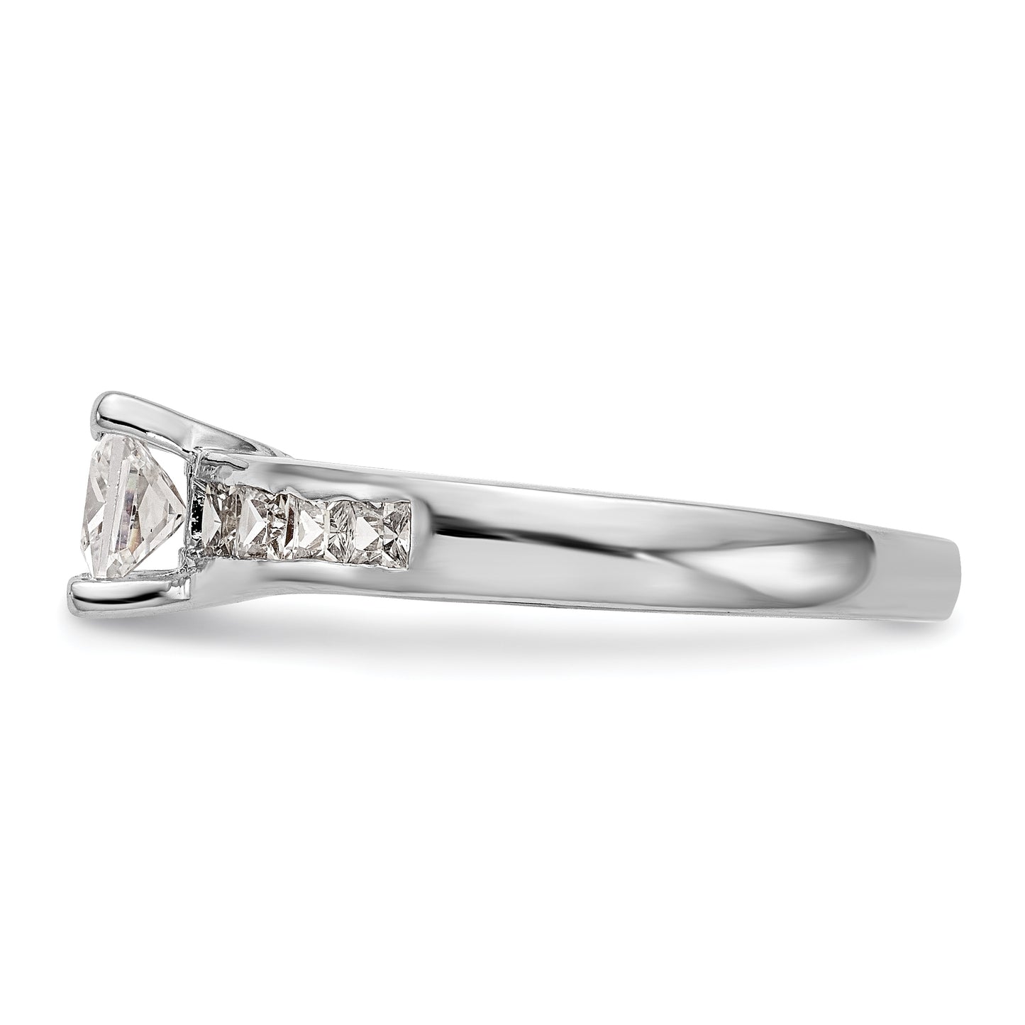14K White Gold Simulated Diamond Engagement Ring