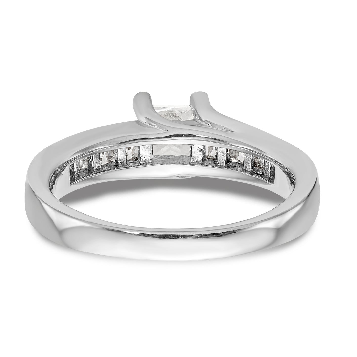 14K White Gold Simulated Diamond Engagement Ring