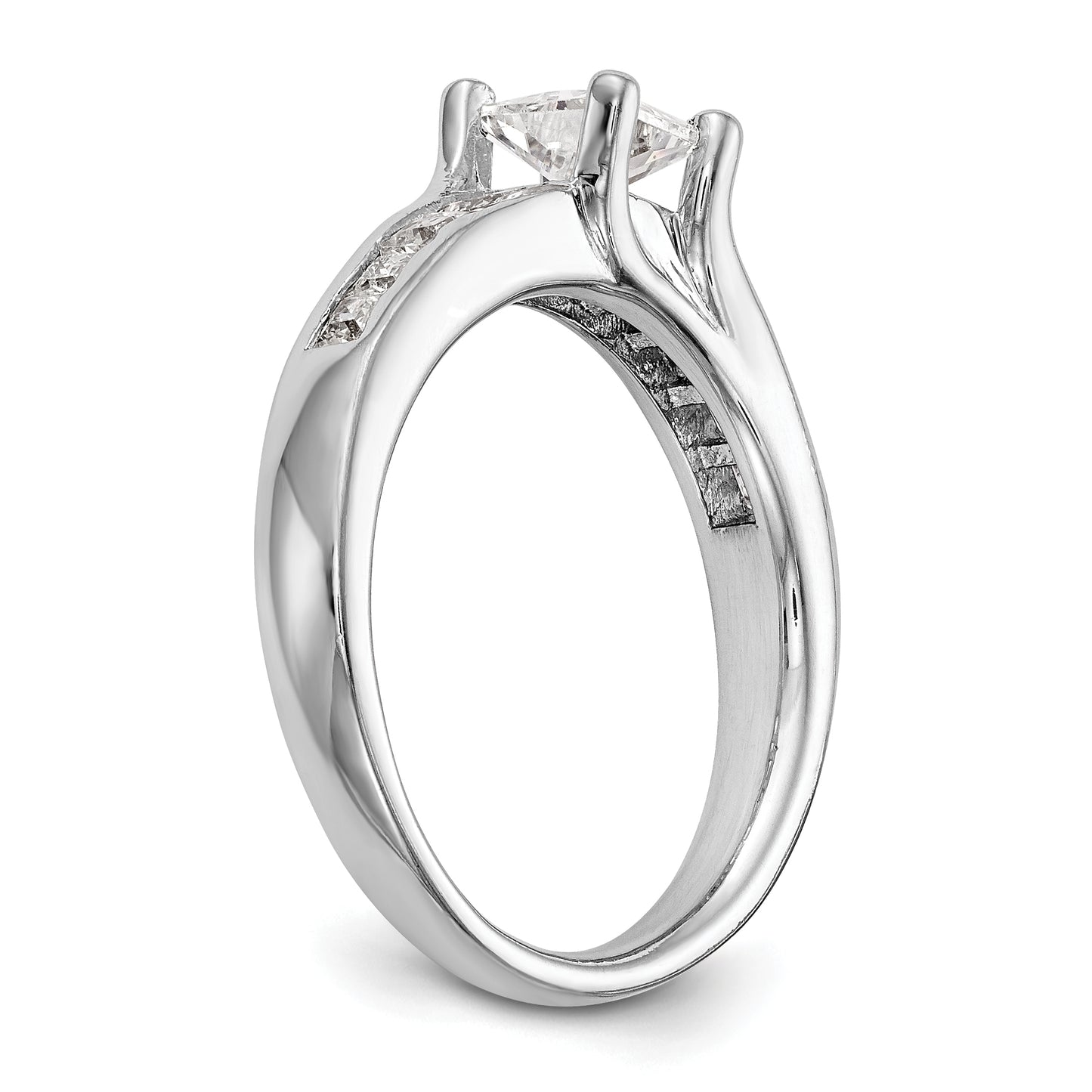 14K White Gold Simulated Diamond Engagement Ring