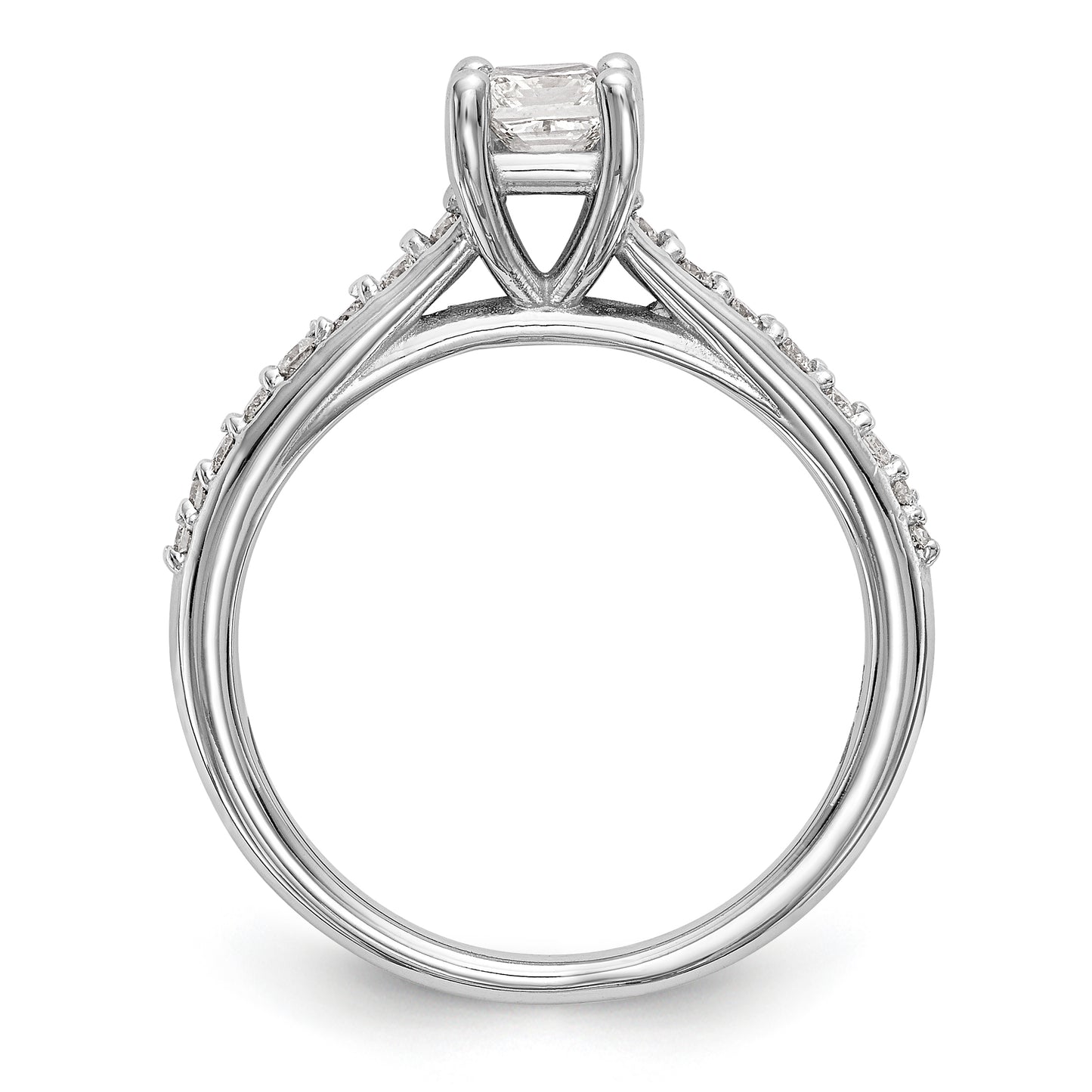 14K White Gold Simulated Diamond Engagement Ring