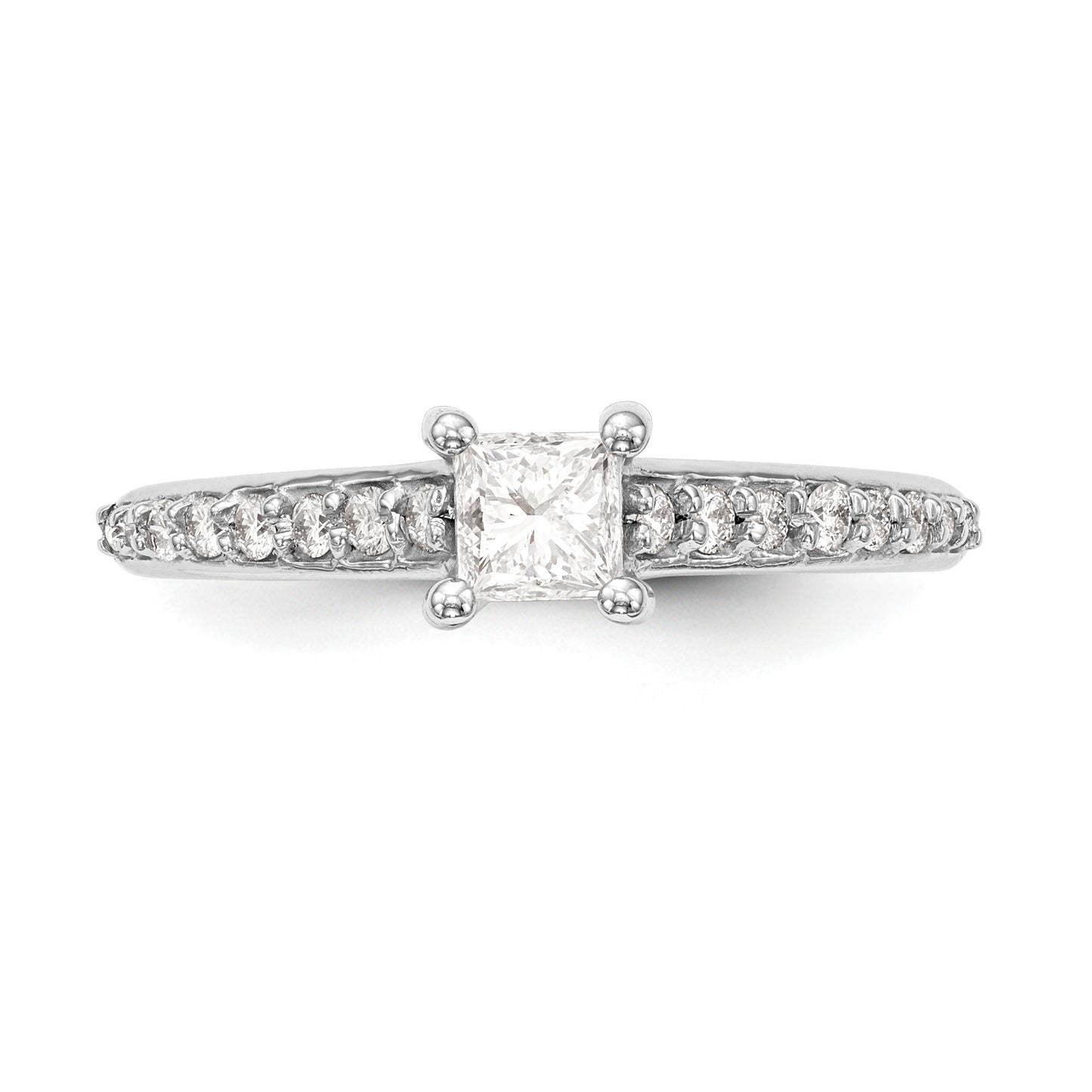 14K White Gold Simulated Diamond Engagement Ring
