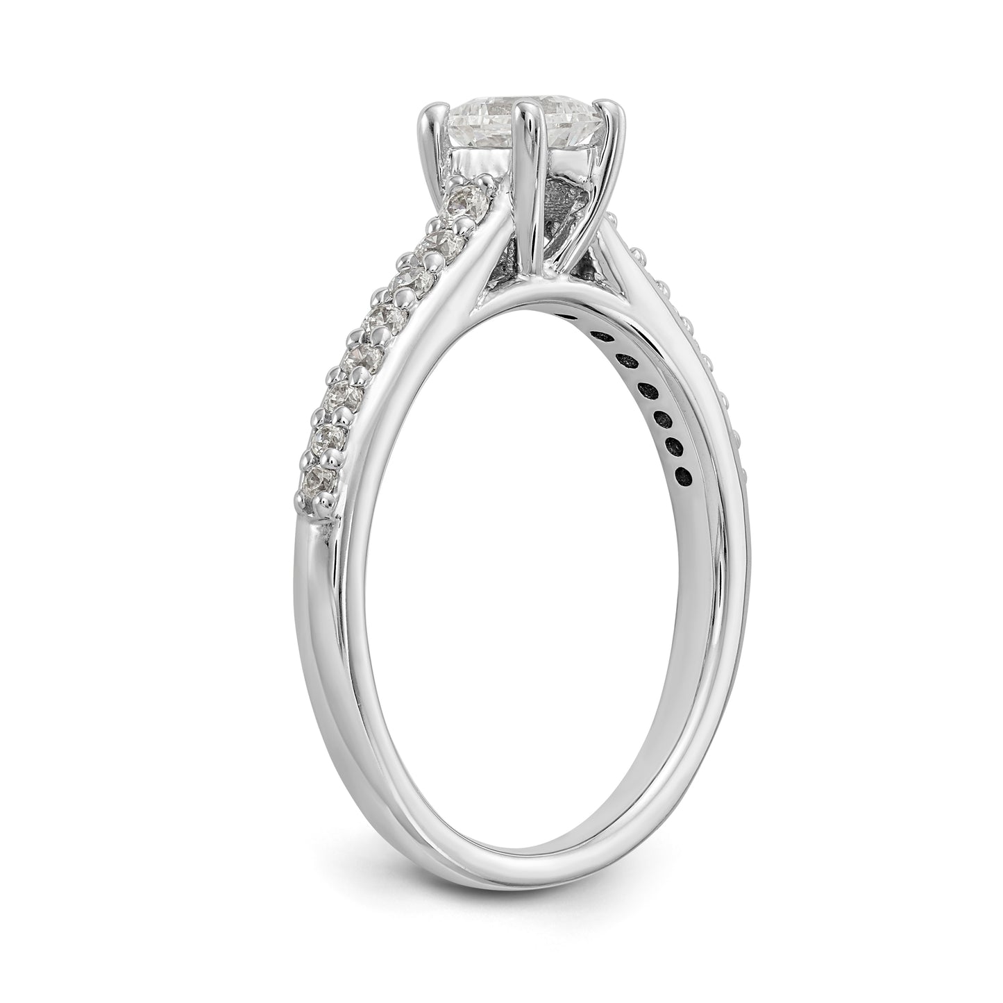 14K White Gold Simulated Diamond Engagement Ring