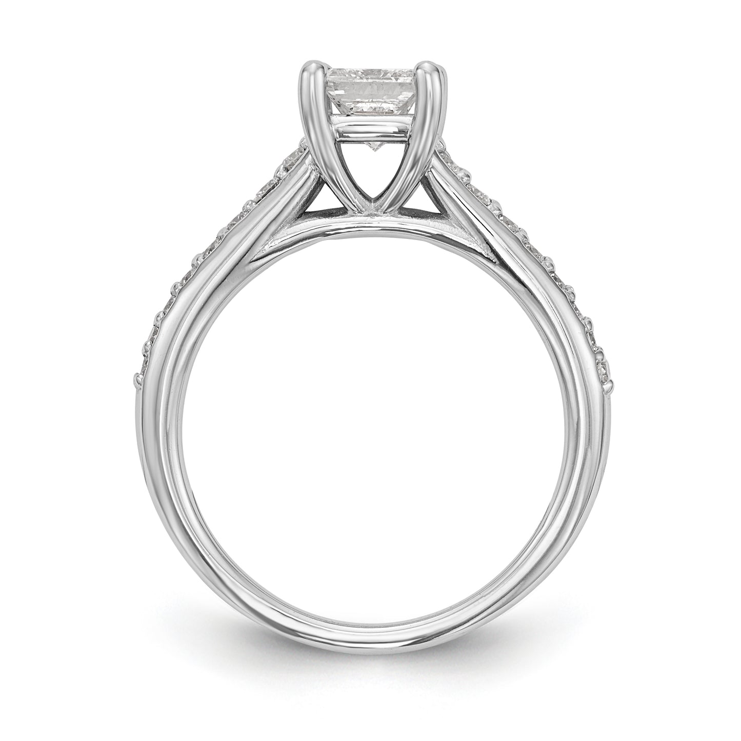 14K White Gold Simulated Diamond Engagement Ring