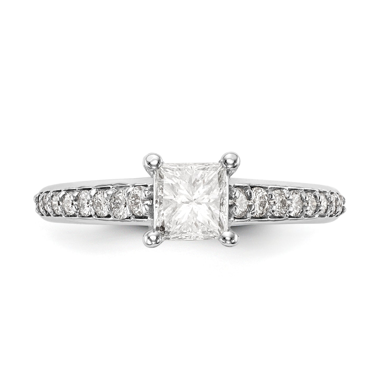 14K White Gold Simulated Diamond Engagement Ring